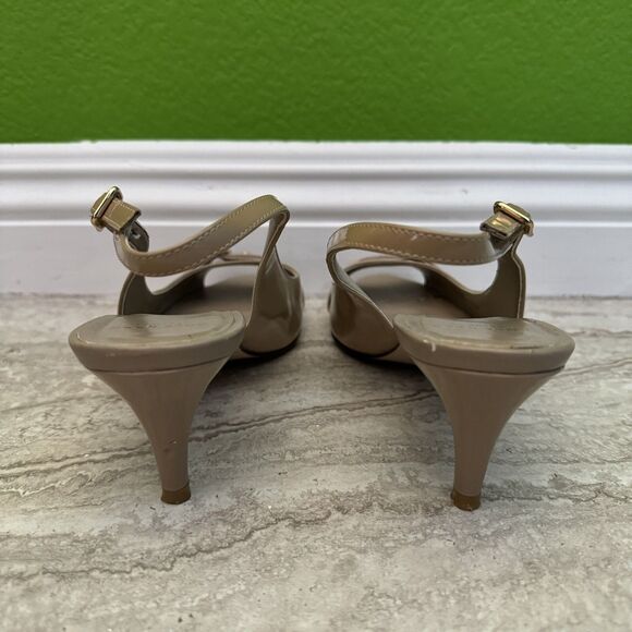 COLE HAAN Grand OS Patent Slingback Sandals Kitten Heels D43710 Size 7.5 B - Picture 7 of 13